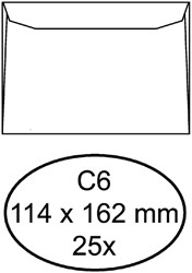 Envelop Quantore bank C6 114x162 80gr wt 25 Stuk
