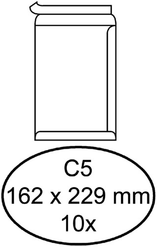 Envelop Quantore akte C5 162x229 100gr zk wt 10 Stuk