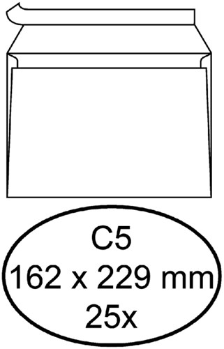 Envelop Quantore bank C5 162x229 80gr zk wt 25 Stuk