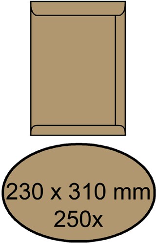 Envelop IEZZY akte 230x310mm zelfklevend 90gr br 250 Stuk
