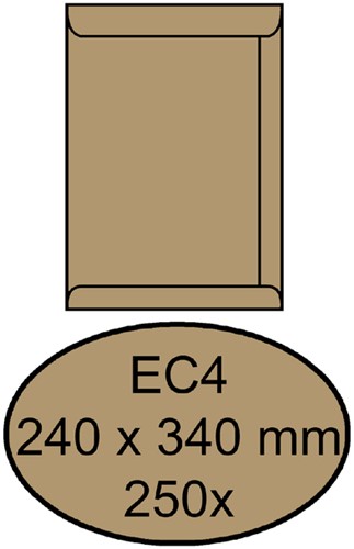 Envelop Quantore akte EC4 240x340 100gr bruinkraft 250 Stuk