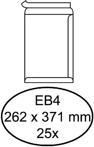 Envelop Hermes akte EB4 262x371 zk 25st wit 25 Stuk