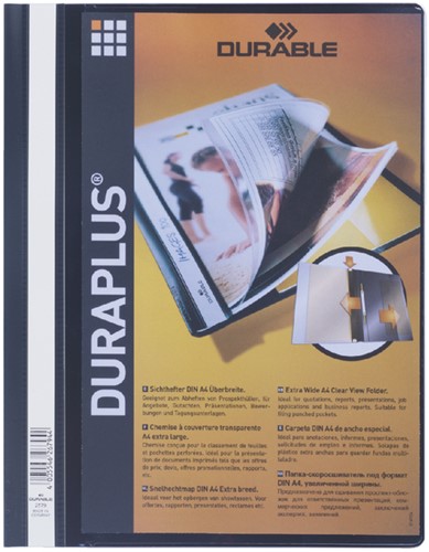 Snelhechtmap Durable Duraplus A4 zwart 1 Stuk