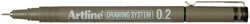 Fineliner Artline technisch 0.2mm zwart 1 Stuk