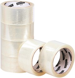 Verpakkingstape Quantore 50mmX60m PP No Noise transparant 6 Rol