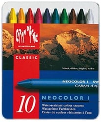 WASKRIJT CARAN D'ACHE NEOCOLOR I ASS 10 STUK
