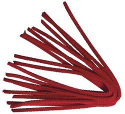 CHENILLEDRAAD 9MM 50 CM ROOD 10 stuks