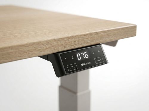 PALMBERG Crew T elektrisch zit-sta bureau - 160x80cm  - Acacia (AZ) - Wit structuur (WM)-2