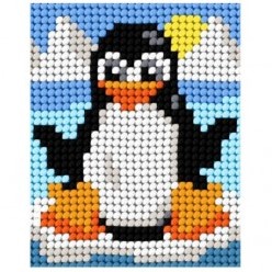 Kinderborduurpakket 515 17x20 cm pinguin  1 Stuk