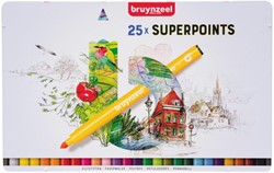 BRUYNZEEL VILTSTSTIFTEN SUPERPOINTS BLIK 25 STUKS 