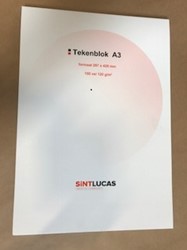 TEKENBLOK A3 FORMAAT 120 GRAMS BEDRUKT MET LOGO 100 VEL