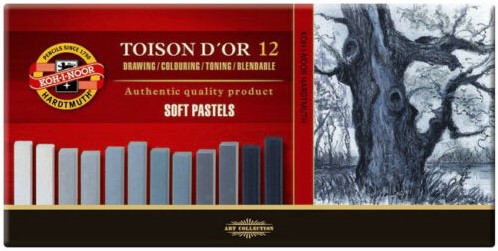  KOH-I-NOOR CARREPASTELS TOISON D'OR GRIJSTINTEN 12 STUKS  1 Stuk